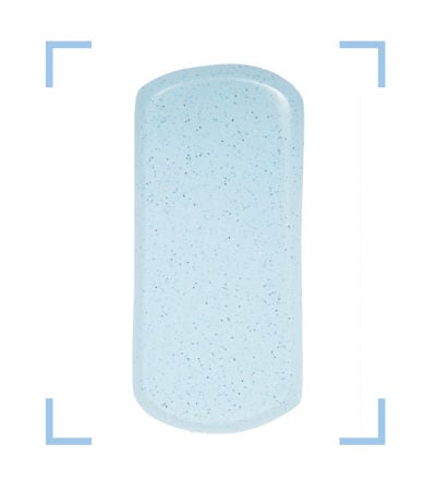 A close-up view of a light ice-blue color swatch featuring a subtle speckled or flecked texture throughout.