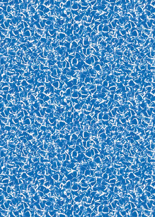 Close-up view of a vinyl pool liner pattern featuring a bright sapphire blue background with crisp, white water-reflection ripples throughout.