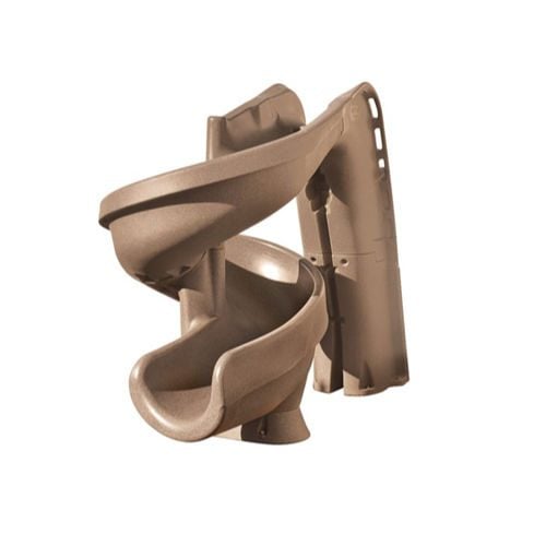Helix2 spiral pool slide featuring a full 360-degree enclosed design for residential swimming pools.